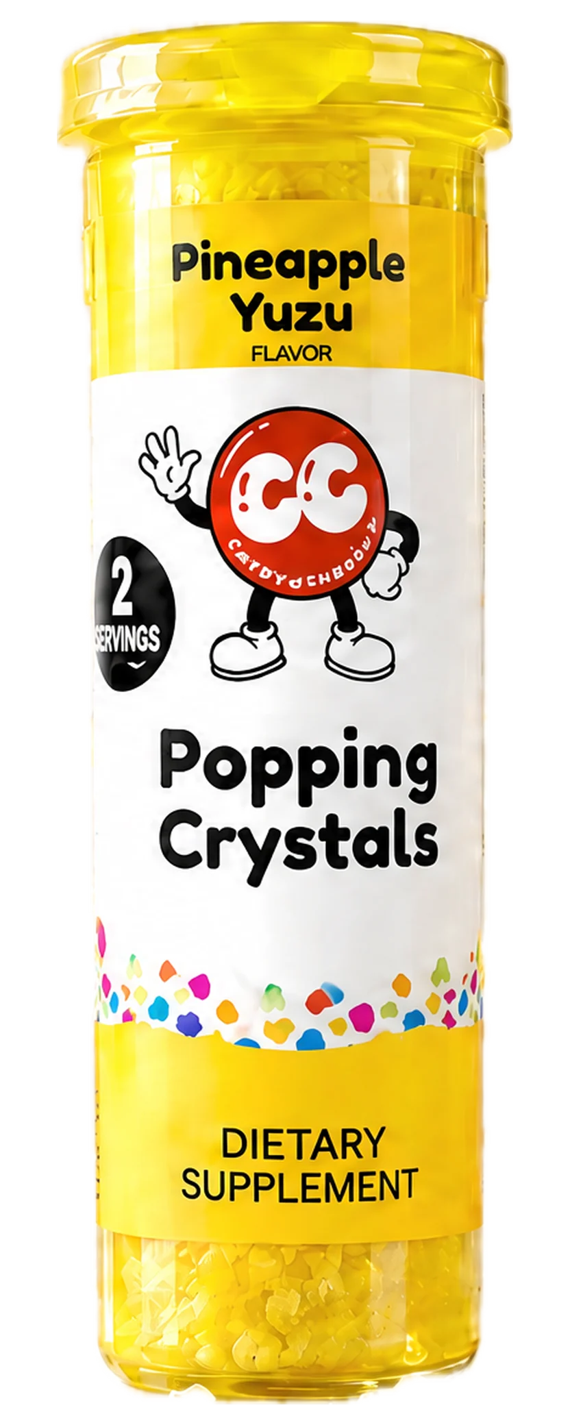 Popping Crystals Pineapple Yuzu tube, front view